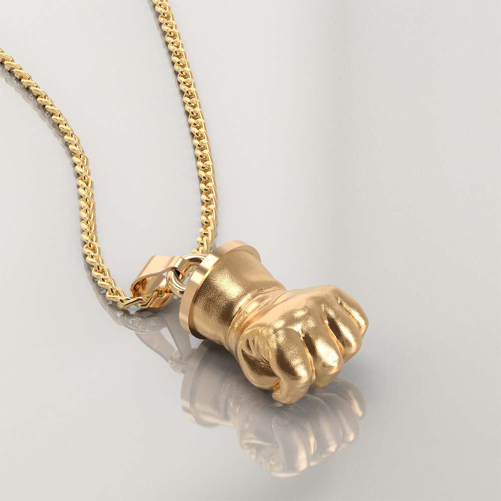 Personalisierte Kette mit 3D Abdruck Babyhand gold llo