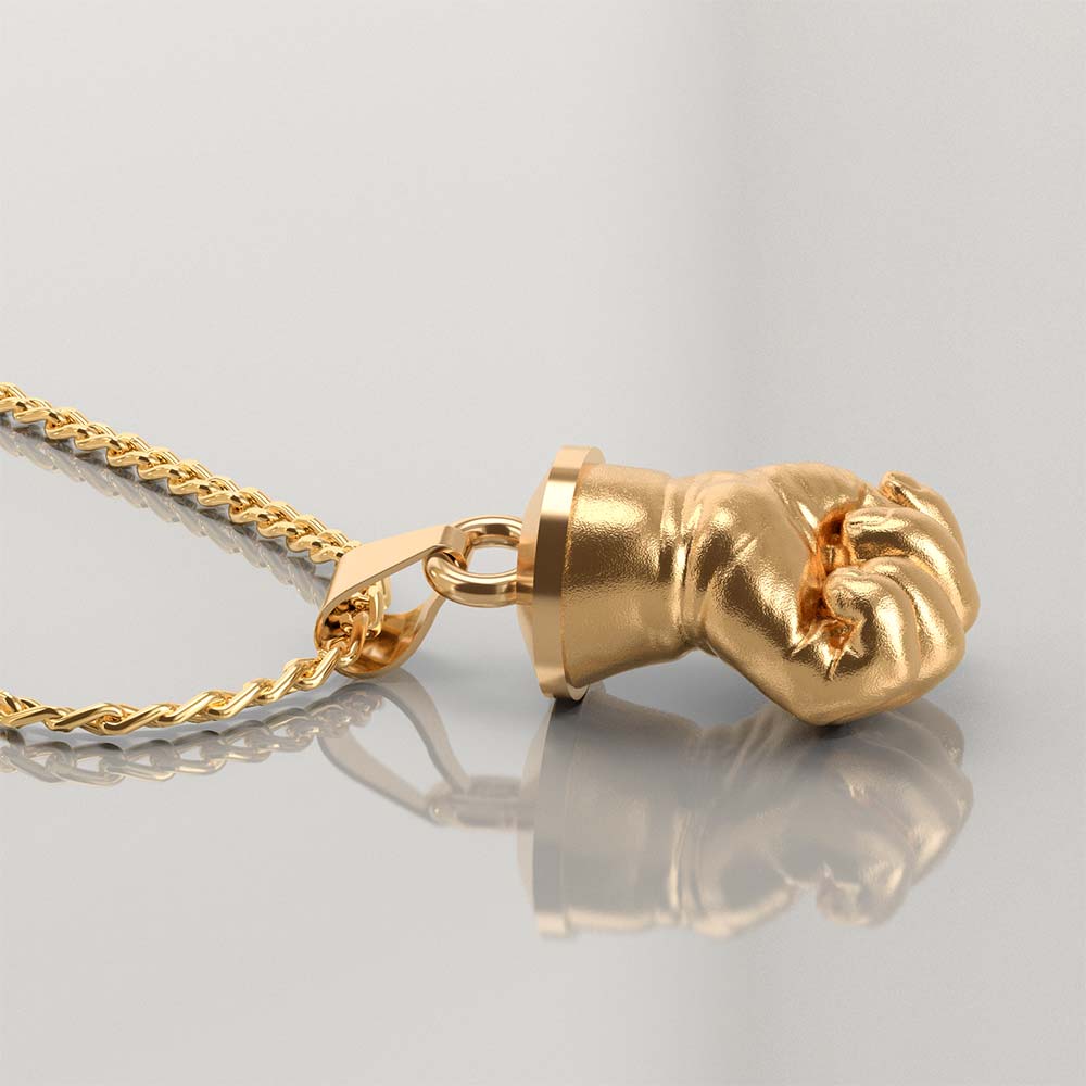 Personalisierte Kette mit 3D Abdruck Babyhand gold ls