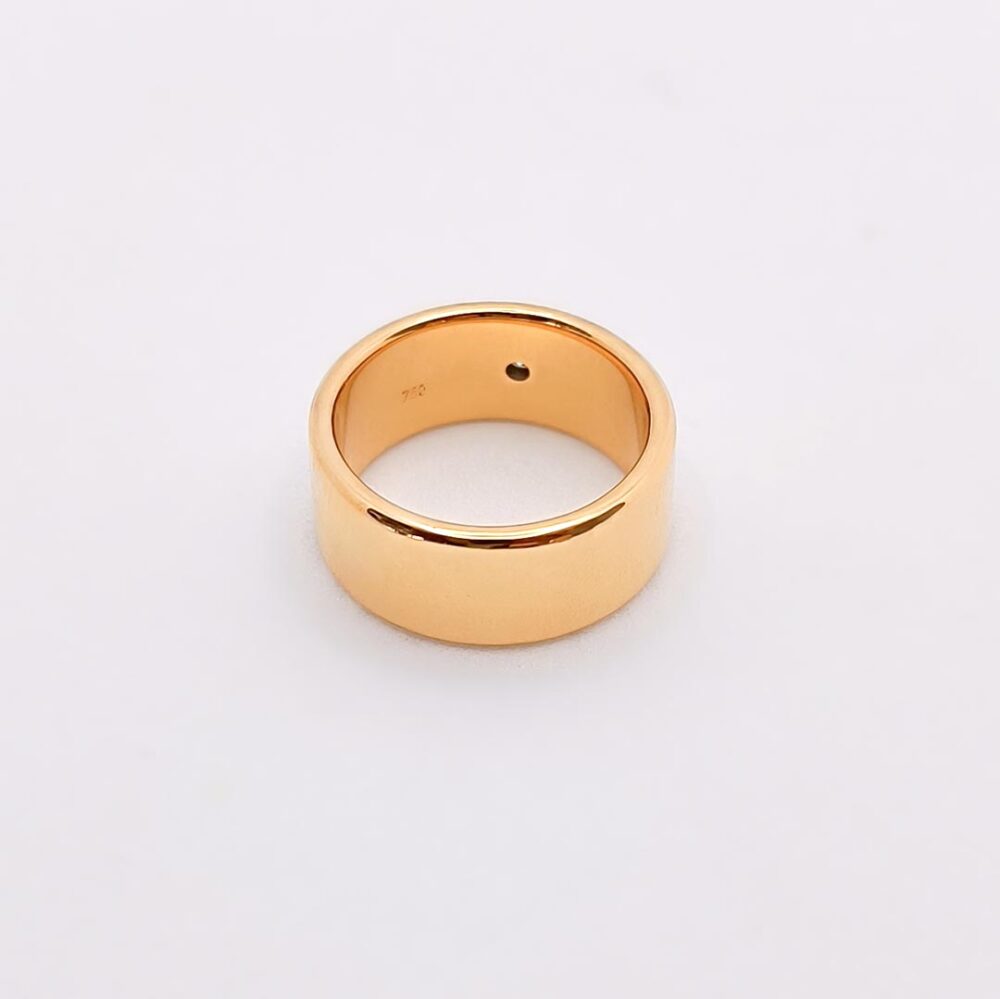 Personalisierter Ring mit Pfotenabdruck vom eigenen Hund gold von der Rückseite